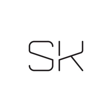 sk ilk harf vektör logo simgesi