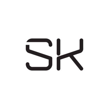 sk ilk harf vektör logo simgesi
