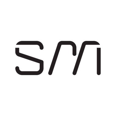 sm ilk harf vektör logosu simgesi