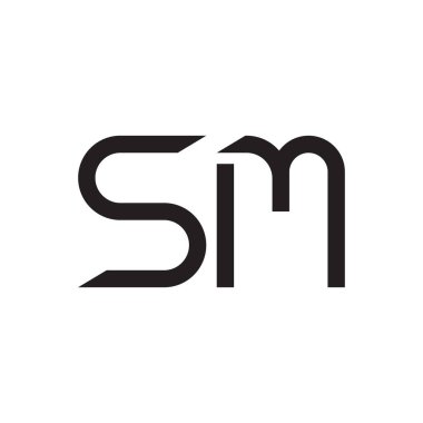 sm ilk harf vektör logosu simgesi