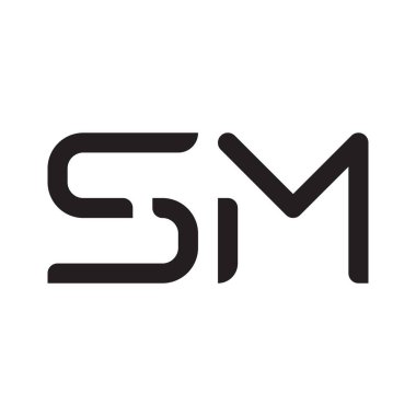 sm ilk harf vektör logosu simgesi
