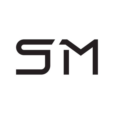 sm ilk harf vektör logosu simgesi