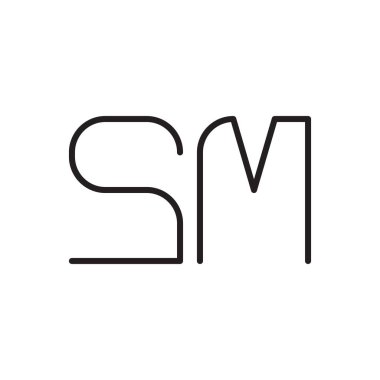 sm ilk harf vektör logosu simgesi