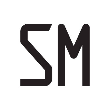 sm ilk harf vektör logosu simgesi
