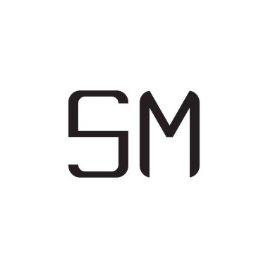 sm ilk harf vektör logosu simgesi