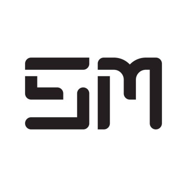 sm ilk harf vektör logosu simgesi