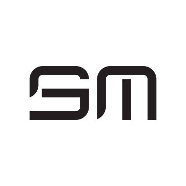 sm ilk harf vektör logosu simgesi