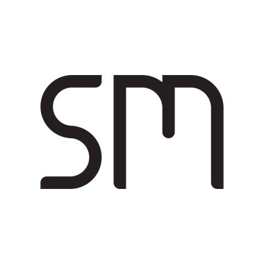sm ilk harf vektör logosu simgesi