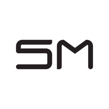 sm ilk harf vektör logosu simgesi