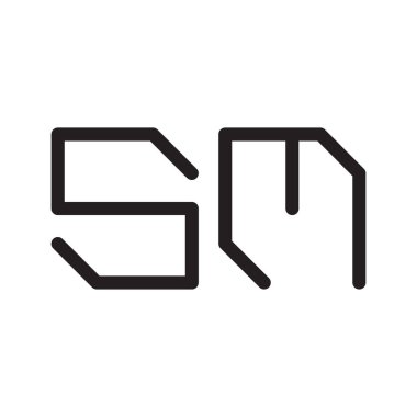 sm ilk harf vektör logosu simgesi