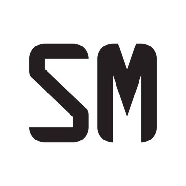 sm ilk harf vektör logosu simgesi