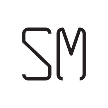 sm ilk harf vektör logosu simgesi
