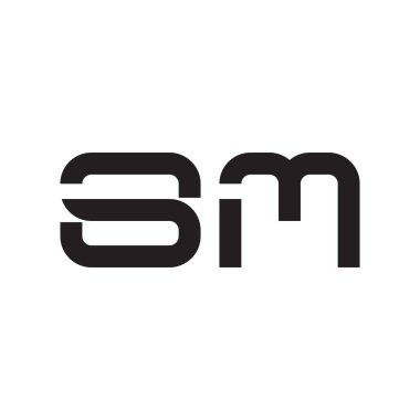 sm ilk harf vektör logosu simgesi