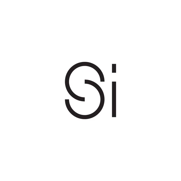 si ilk harf vektör logo simgesi