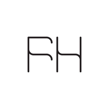 fh ilk harf vektör logosu simgesi