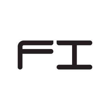 fi ilk harf vektör logo simgesi