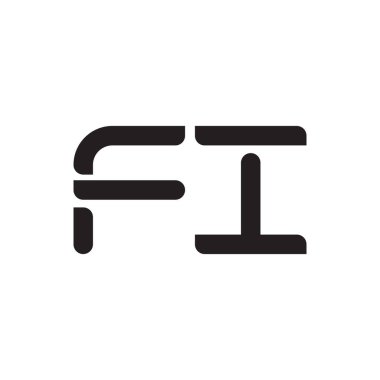 fi ilk harf vektör logo simgesi