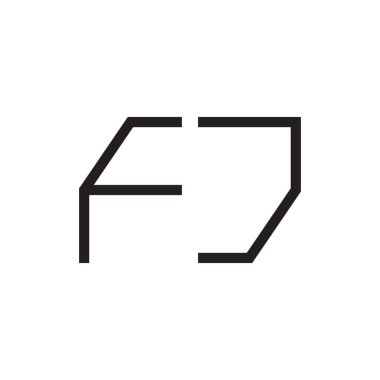fj ilk harf vektör logosu simgesi