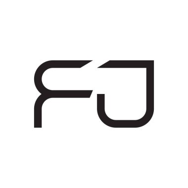fj ilk harf vektör logosu simgesi