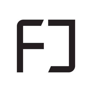 fj ilk harf vektör logosu simgesi