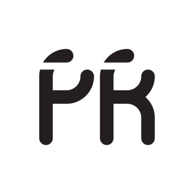 fk ilk harf vektör logosu simgesi
