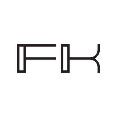 fk ilk harf vektör logosu simgesi