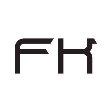fk ilk harf vektör logosu simgesi