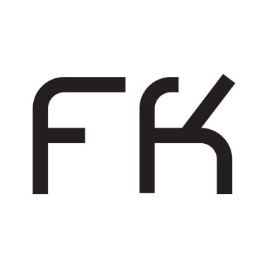 fk ilk harf vektör logosu simgesi