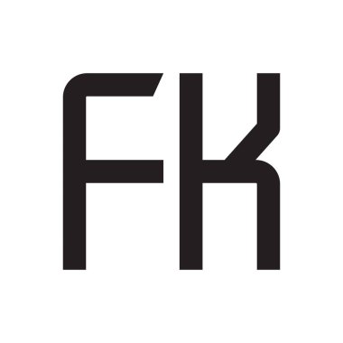 fk ilk harf vektör logosu simgesi