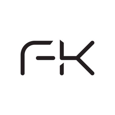 fk ilk harf vektör logosu simgesi
