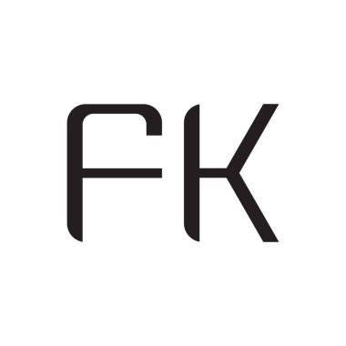 fk ilk harf vektör logosu simgesi