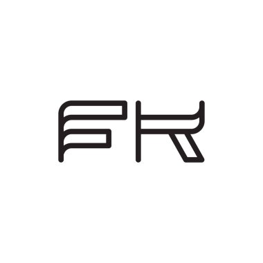 fk ilk harf vektör logosu simgesi