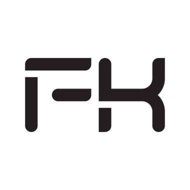 fk ilk harf vektör logosu simgesi