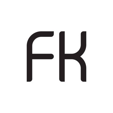 fk ilk harf vektör logosu simgesi
