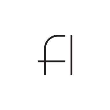 fl ilk harf vektör logosu simgesi