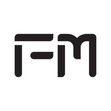 fm ilk harf vektör logo simgesi