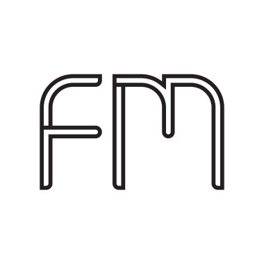 fm ilk harf vektör logo simgesi