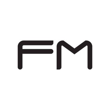 fm ilk harf vektör logo simgesi