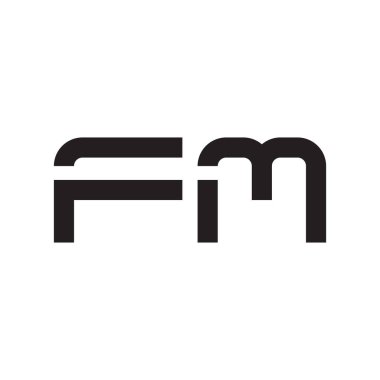 fm ilk harf vektör logo simgesi