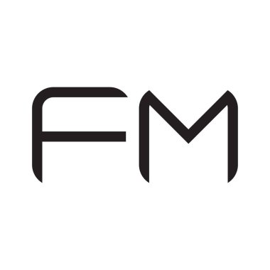 fm ilk harf vektör logo simgesi