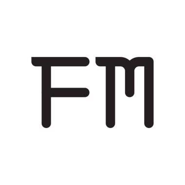 fm ilk harf vektör logo simgesi