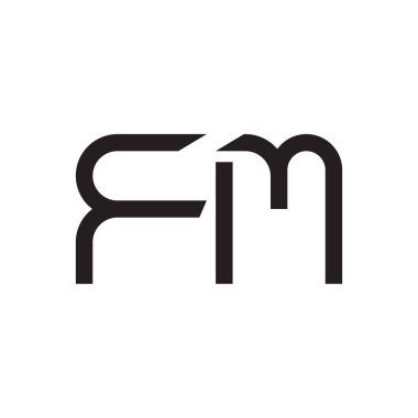 fm ilk harf vektör logo simgesi