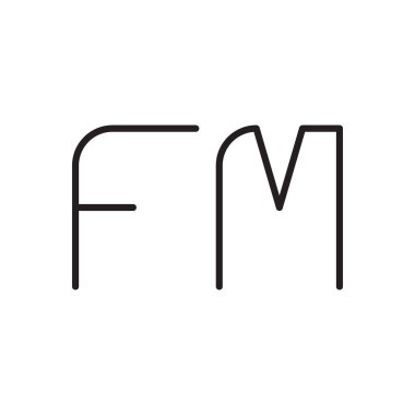 fm ilk harf vektör logo simgesi
