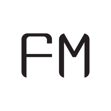 fm ilk harf vektör logo simgesi