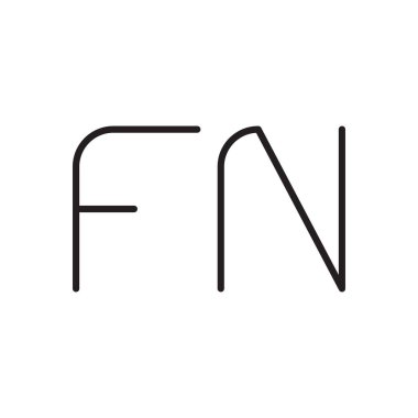 fn ilk harf vektör logosu simgesi
