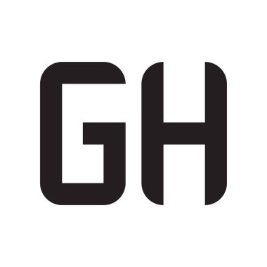 gh ilk harf vektör logo simgesi