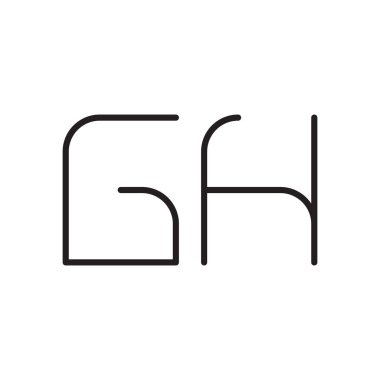 gh ilk harf vektör logo simgesi