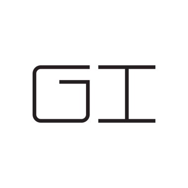 gi ilk harf vektör logo simgesi