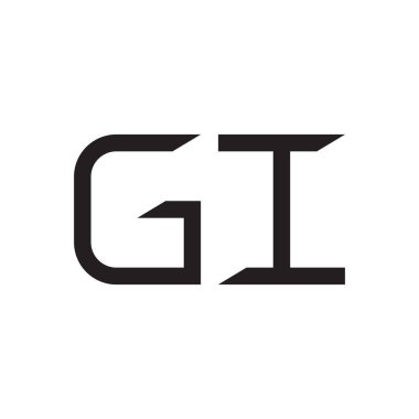 gi ilk harf vektör logo simgesi