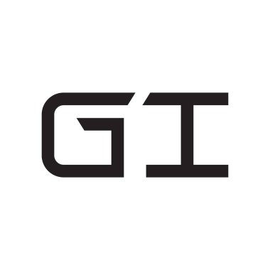 gi ilk harf vektör logo simgesi